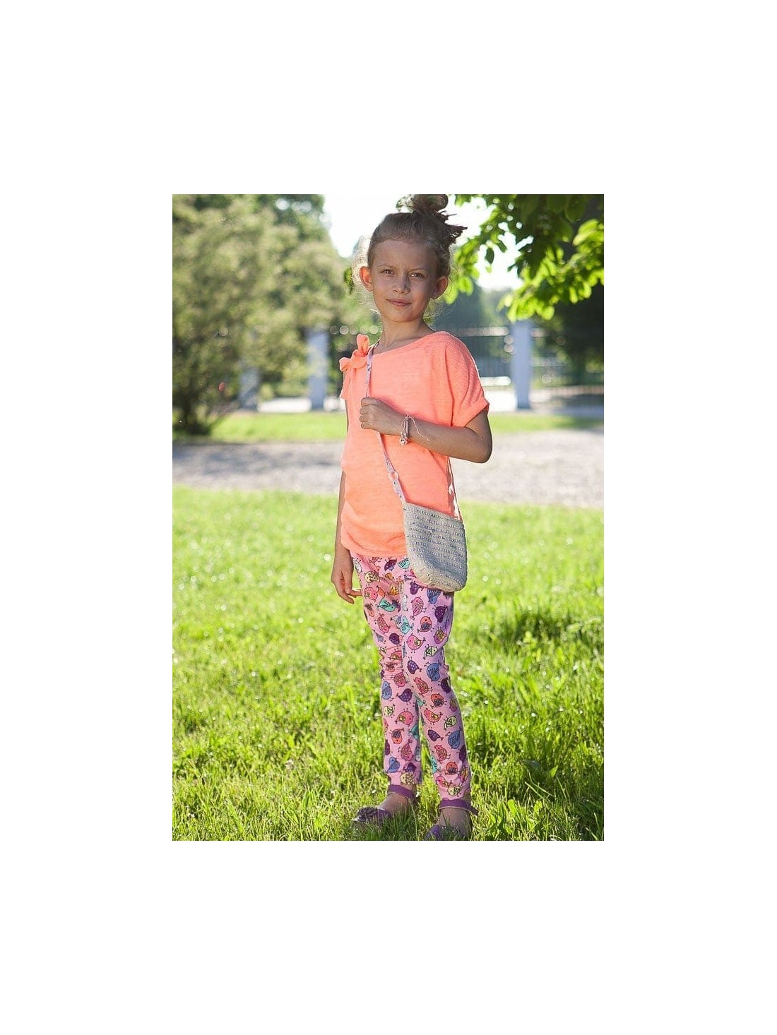 Neon orange girls\' blouse DZ6021 - Online store - Boutique